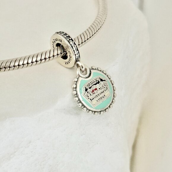 Pandora Mickey Disney's Wilderness Lodge Dangle S925 Silver Charm - Picture 2 of 5